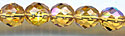 Glass Fire Polish Beads - AB Topaz