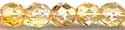 Glass Fire Polish Beads - AB Tawny Yellow
