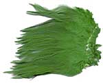 Dyed Strung Saddle Hackles - Green