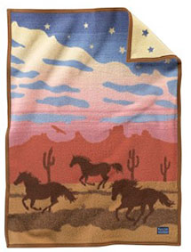 Pendleton Child's Crib Blanket - Wild Horses