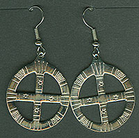 Pewter Quilled Wheel Earrings