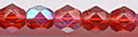 Glass Fire Polish Beads - AB LT Siam Red