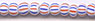 Czech Strung Seed Beads - Striped White / Red / Blue