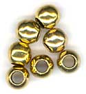 French Hollow Beads - Brass