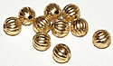 Fluted Beads - Brass