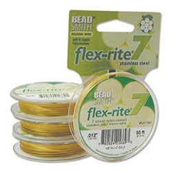 Flex-Rite Stainless Steel Bead Wire - 7 Strand - Metallic Gold