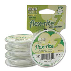 Flex-Rite Stainless Steel Bead Wire - 7 Strand - Pearl Silver