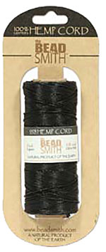 Hemp Cord - 50 Gram Spool - Black