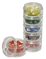 Bead Storage - Plastic Jars - 6-Set