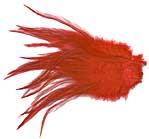 Dyed Strung Saddle Hackles - Red