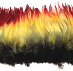 Dyed Strung Rooster Saddle Hackles - Flame