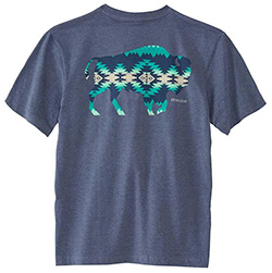 Pendleton T-Shirt - Papago Park Bison - Shale Blue Heather