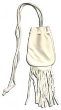 Fringed Buckskin Bag - White - Medium