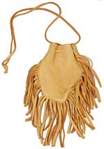 Fringed Buckskin Bag - Smoke - Large