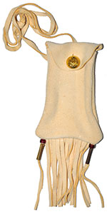 Fringed Buckskin Strike-A-Light Bag - Imitation Braintan