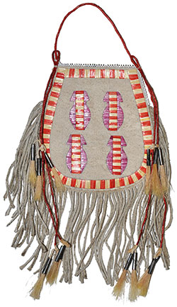 Porcupine Quilled Horseshoe Bag - Yellow & Red - Honza Podzemny