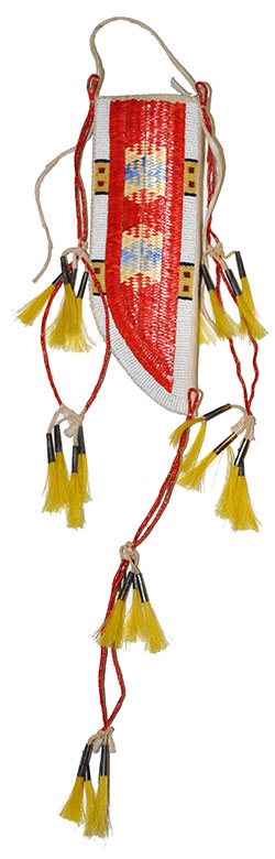 Woven Porcupine Quilled and Beaded Knife Case - Chris Ravenshead