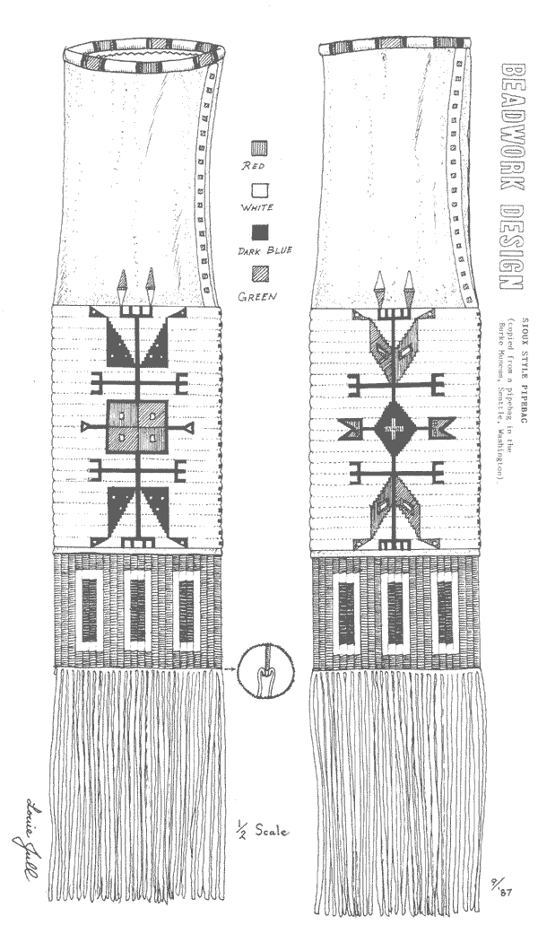 Drawing of Sioux Pipebag