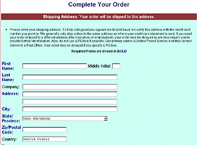 Order form example