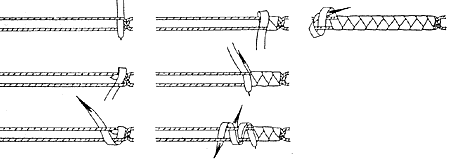 Illustration of quill plaiting technique